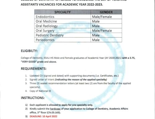 Announcement of Vacant Positions March 2022